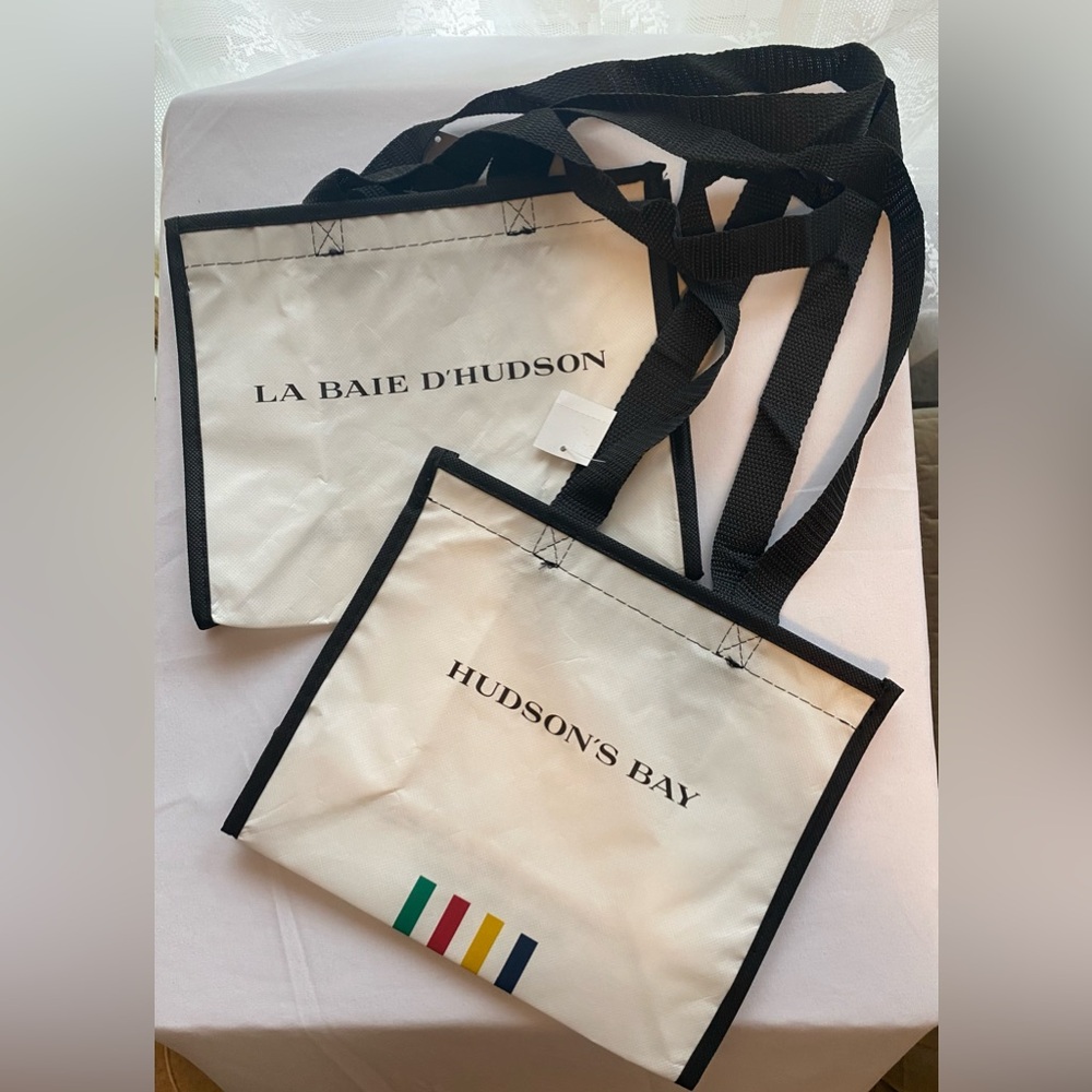 2 NWT Hudson’s Bay Company (HBC) Reusable Small Tote Bags